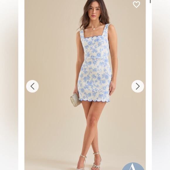 Altar’d state Kaylee blue floral mini dress XS excellent condition dressy - Picture 1 of 8